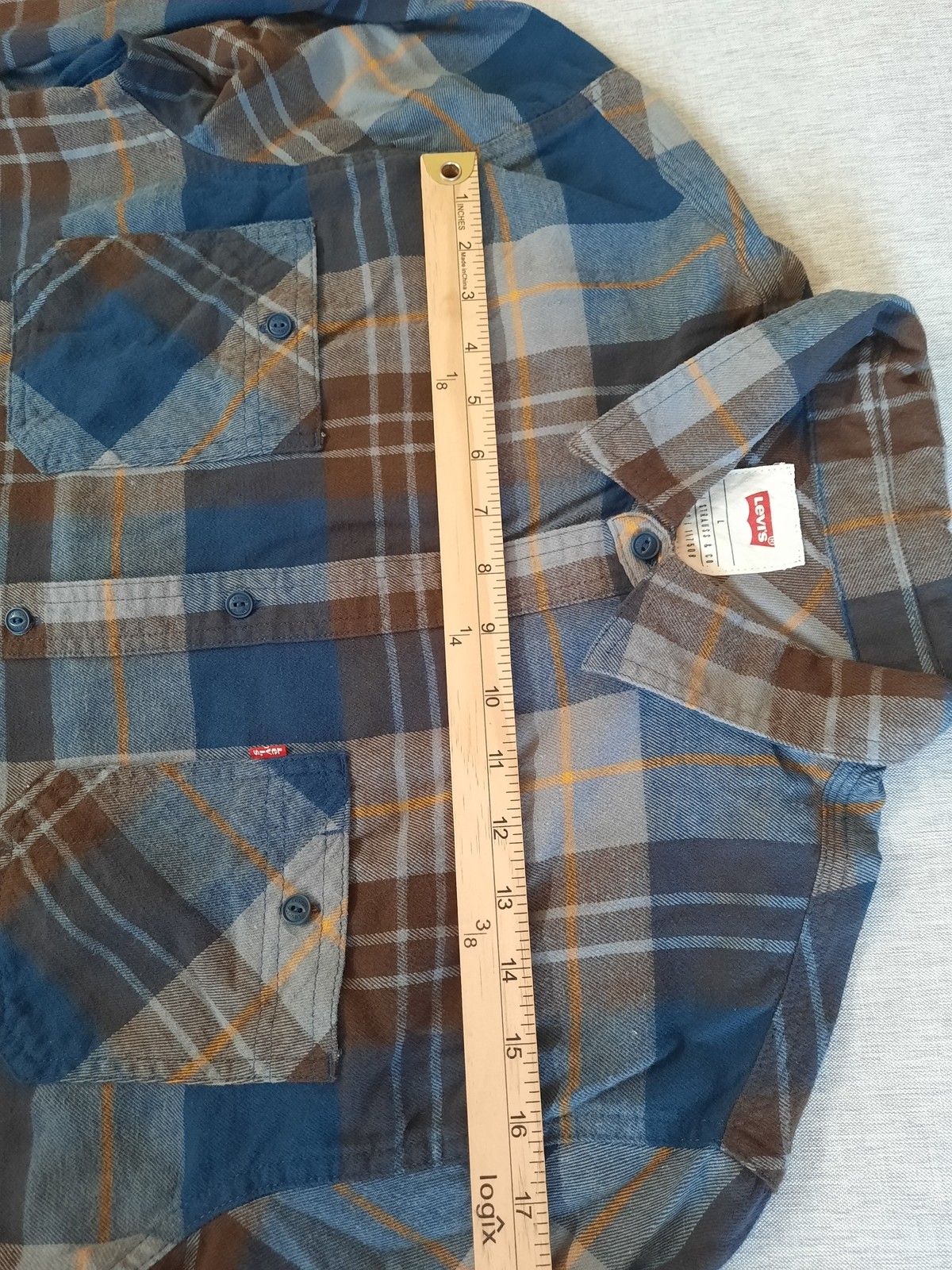 Levi's Men Large Plaid Multicolored Button Shirt … - image 3