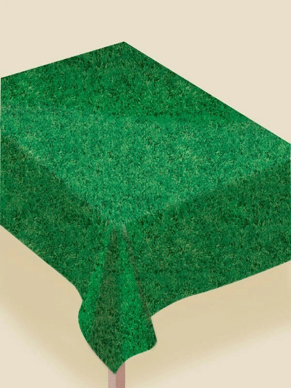 MANTEL ESTAMPADO HIERBA MESA FIESTA DECORACIÓN PASCUA EXHIBICIÓN DEPORTES CUBIERTA VERDE Foto 3 de 3