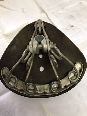 ancienne très Jolie selle de vélo en cuir Original - Marque Henri
