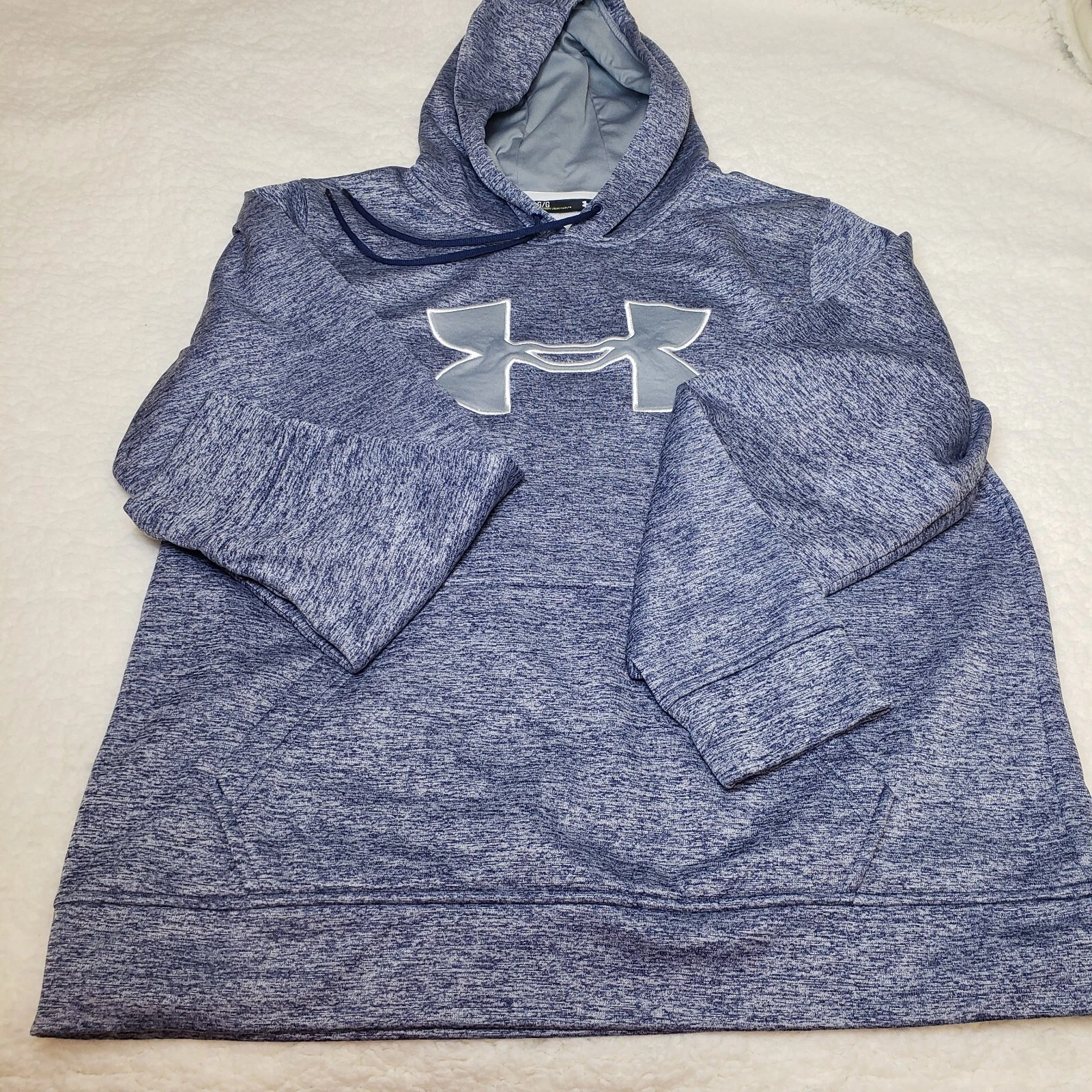 Under Armour Hoodie Mens Heather Blue Athletic Performance Fleece Inside Large