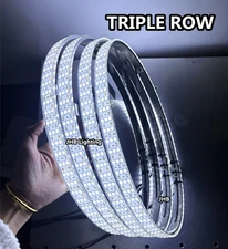 JHB 4x 17.5"TRIPLE ROW True WHITE Strobe LED Wheel  Rim Lights Switch Remote Set