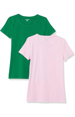 Amazon Essentials Womens Classic-Fit Short-Sleeve Crew Neck T-Shirt Sz XL 2 Pack