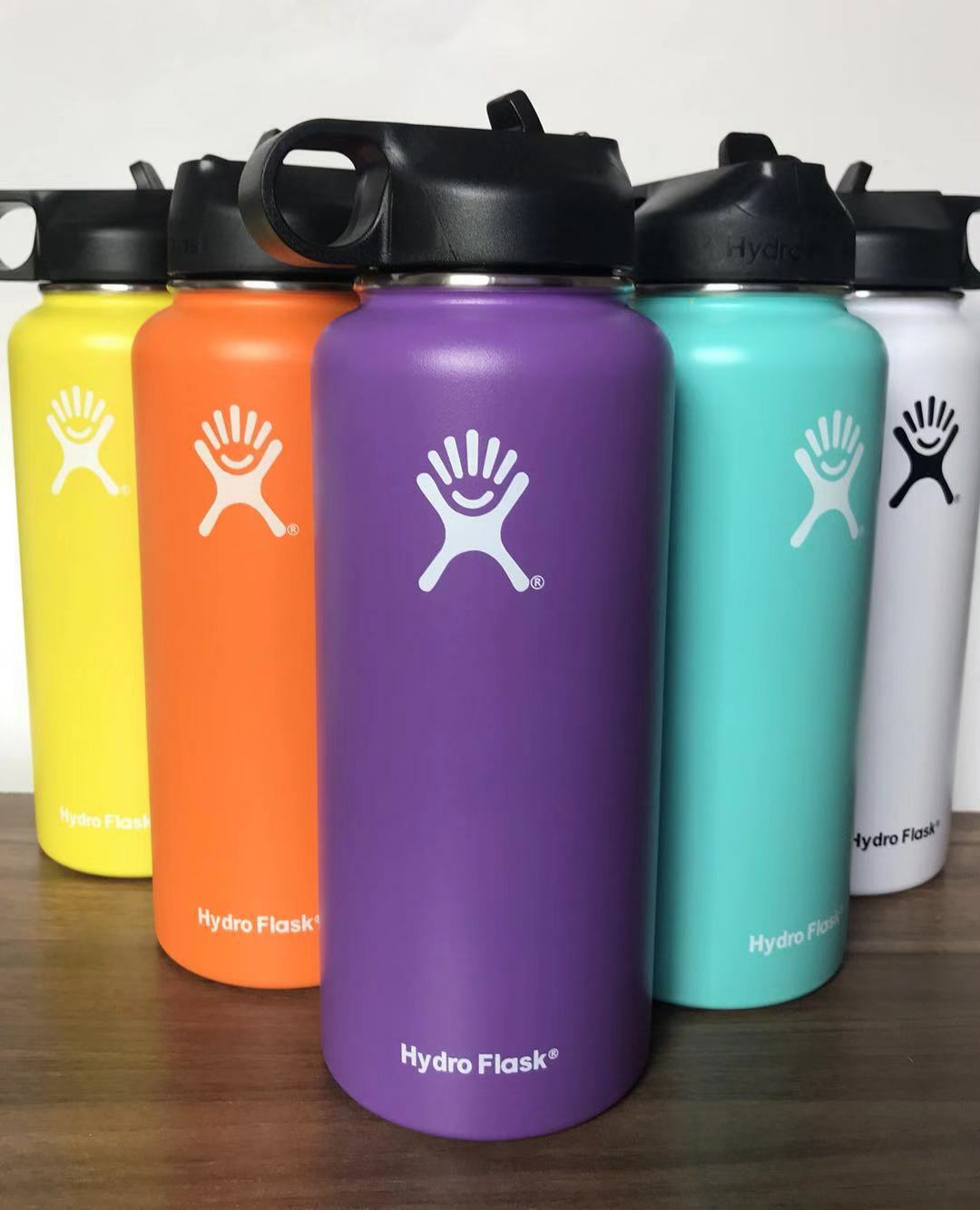 hydro flask with straw purple