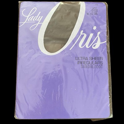 Lady Oris Pantyhose Women's Petite Grey Ultra Sheer Irregulars Sandalfoot