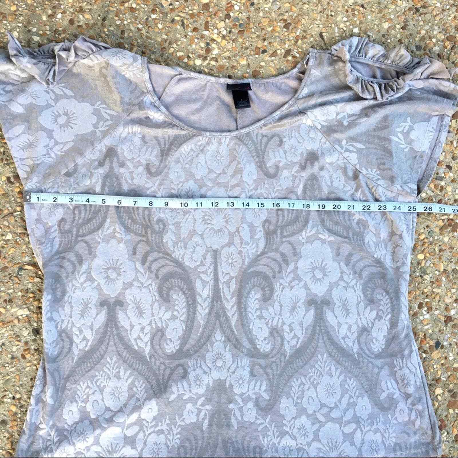 Torrid Cold Shoulder Ruffle Gray Knit Blouse Top 3 - image 4