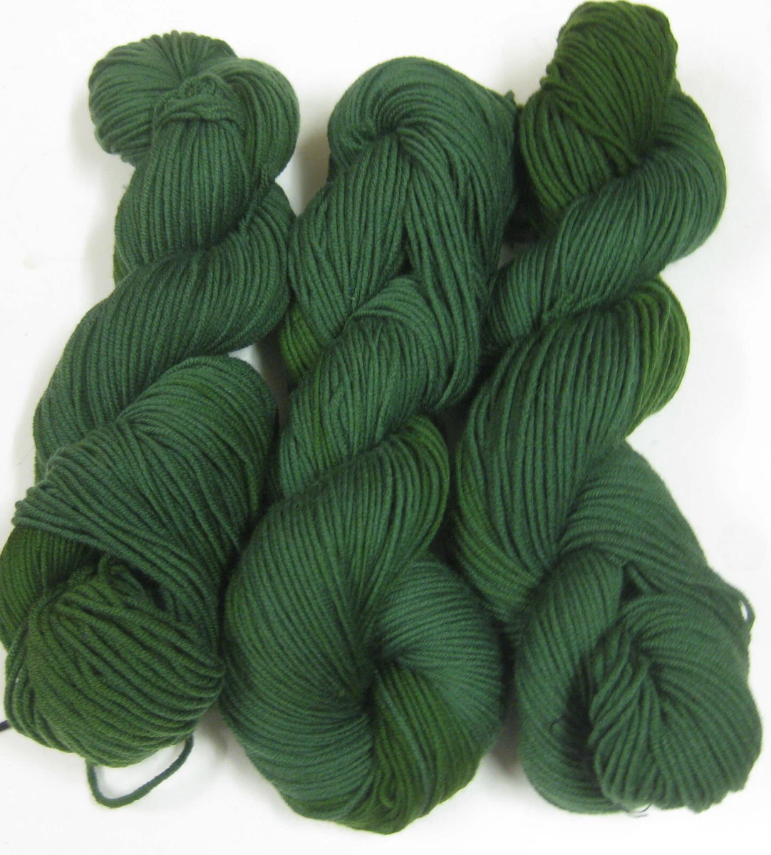 CLEARANCE 3x 100gm Aust Merino Wool 8ply Knit Handdyed Yarn Deep Multi Greens