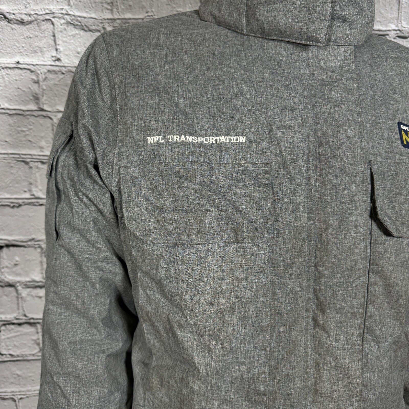 NFL Superbowl XLVIII Mens NJ/NY Jacket Coat Parka Seahawks vs Broncos Medium thumbnail 2