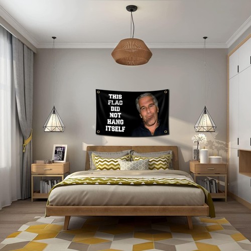 Esta bandera no se colgó divertida bandera de Jeffrey Epstein divertido póster duradero... - Imagen 4 de 8
