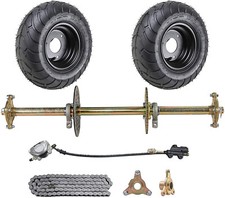 32" Quad Rear Live Axle Kit Brake Assembly 6" Wheels Sprocket Hub Go Kart Cart