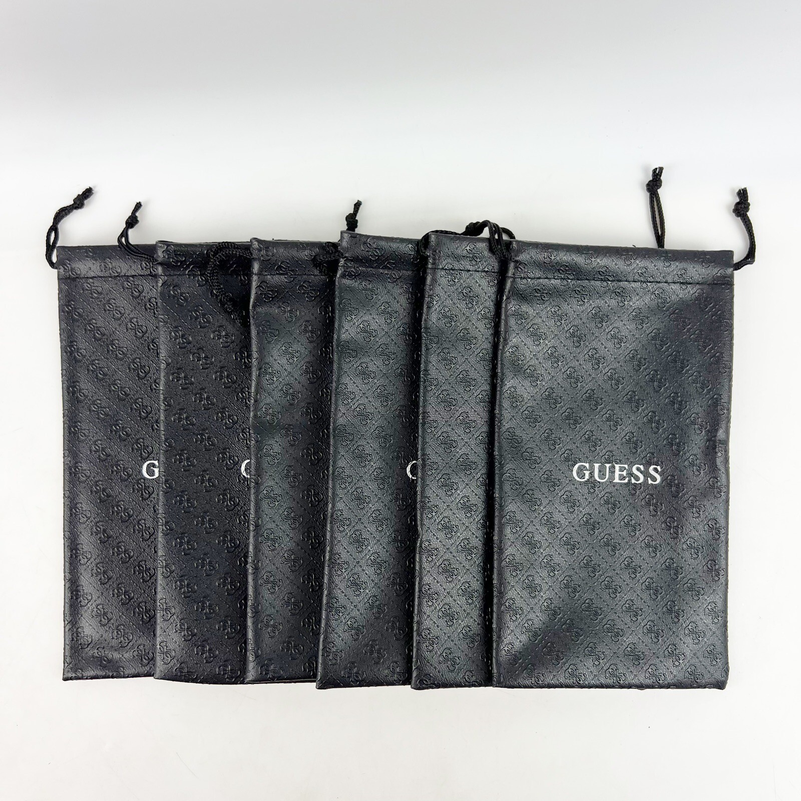 NEW 6 Guess Sunglasses Eyewear Glasses Drawstring Pouch Bag Soft Case Black