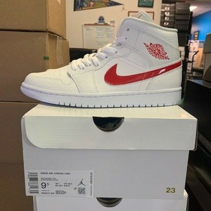 wmns air jordan 1 mid white university red
