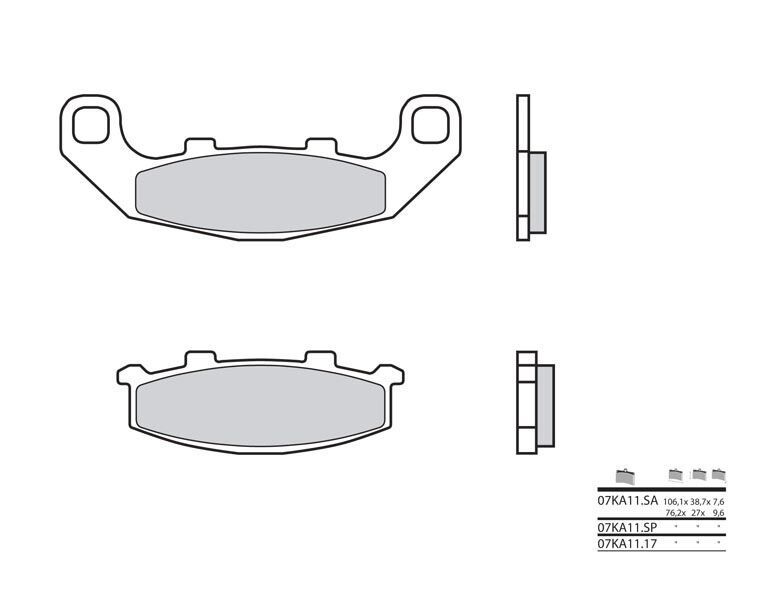 Plaquettes de frein avant Brembo pour moto Kawasaki GPZ 500