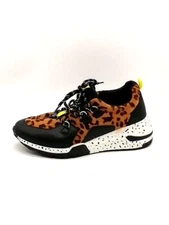 Madden Girl Sneakers Womens Akima Brown Leopard 8.5 Fashion Shoe Wedge Heel