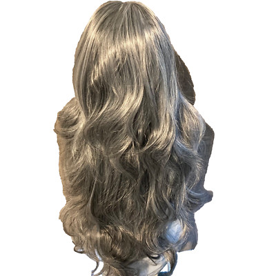 Long gray and black wavy wig( synthetic)