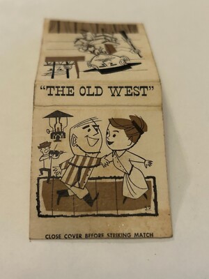 THE OLD WEST COMIC CARTOON Vintage Matchbook Cover