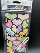 Sticko Pastel Patterned Hearts Stickers Planner Supply Valentine's Day Crafts 