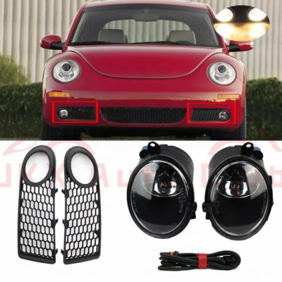 For Volkswagen Beetle 2006-2011 c 2X Bumper Fog Light Covers Driving Lamp W/ Kit
