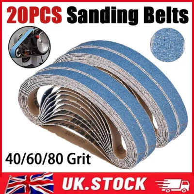 UKFAST_002 20/25X File Sanding Belts Zirconia 40 60, 80 Grit- 10, 13 & 20mm for Belt Sander