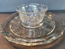 Clear Glass 2 Piece Chip and Dip Set - Simlar to Savannah Nice!