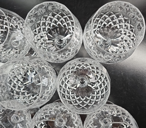 8 Cristal D'Arques Longchamp Brandy Glasses Set Crystal Clear Cut Bar France Lot - Picture 11 of 24