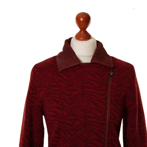 Cardigan donna EVA & CLAUDI rosso 100% lana taglia S 12868 - Foto 2 di 8