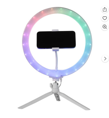 Vivitar 12'' Full Color 3D Ring Light with Tripod and Adjustable Ball Head, Black
