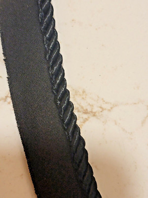 New Retro Piping 10.5 Yds Twist Cording Lip Trimming 3/4'' Black NWOT
