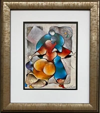 David Schluss "Lover's Embrace" Custom Framed Art Print