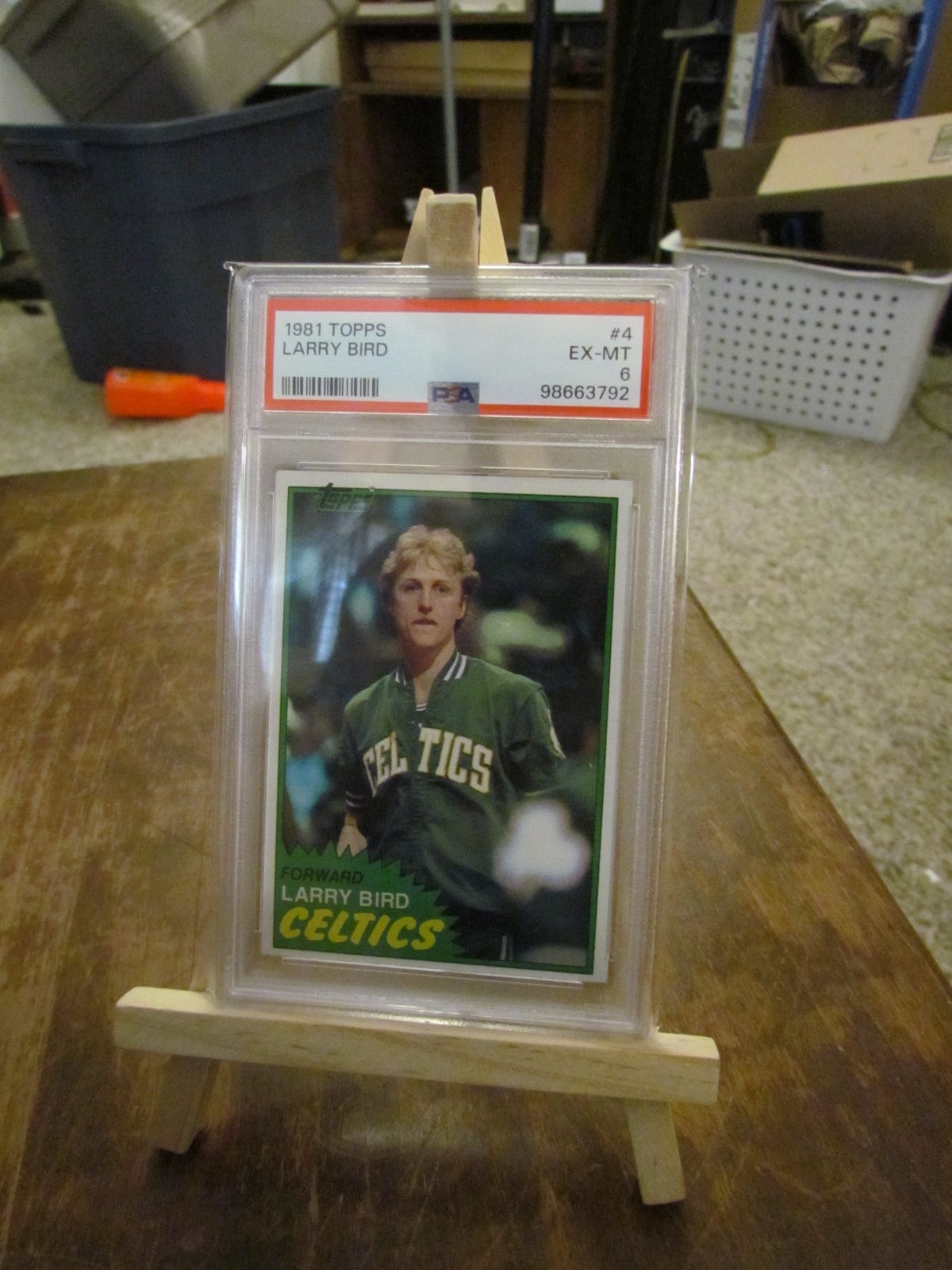 Graded 1981 Topps Larry Bird #4 2nd Year Basketball Card PSA 6