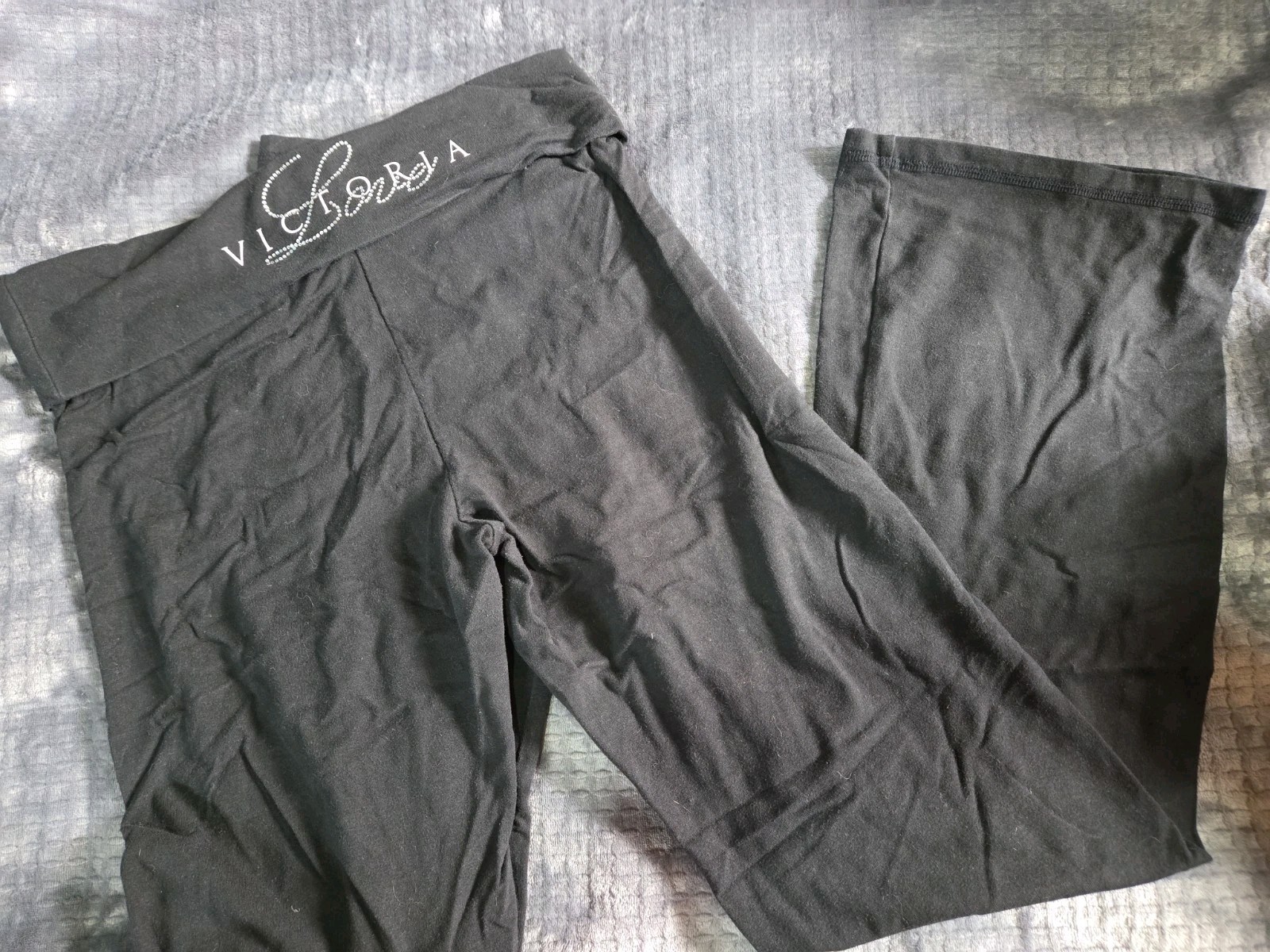 Victorias Secret Love Shine VICTORIA Fold Over Yoga Legging Pants Wide leg M