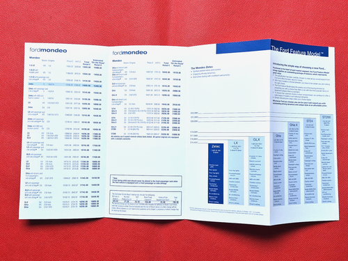 1999 FORD MONDEO Price List - ST200 ST24 Ghia X Zetec GLX LX - Excellent - Afbeelding 2 van 3