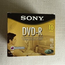 Sony DVD-R Recordable Blank Disc Media 10 Pack 120 Min 1-16x 4.7 GB With Sleeves