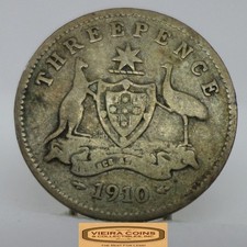 1910 Australia Silver 3 Pence - #C54883NQ