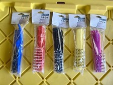 LOT Of 5 Vintage Hair / Comb Brushes Round Tip NOS BLUE RED BLACK YELLOW PURPLE