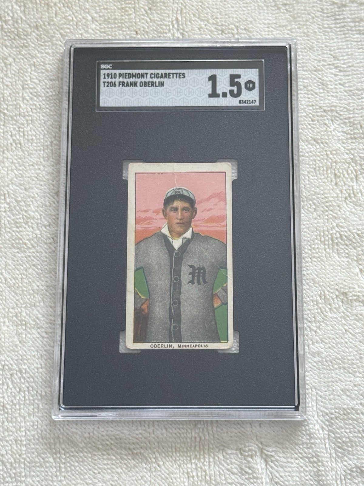 T206 - 1909-11 Piedmont 350 Frank Oberlin - SGC 1.5 - Minneapolis