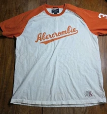 Vintage Abercrombie & Fitch Shirt Men XL Orange Muscle Football Y2K Distressed