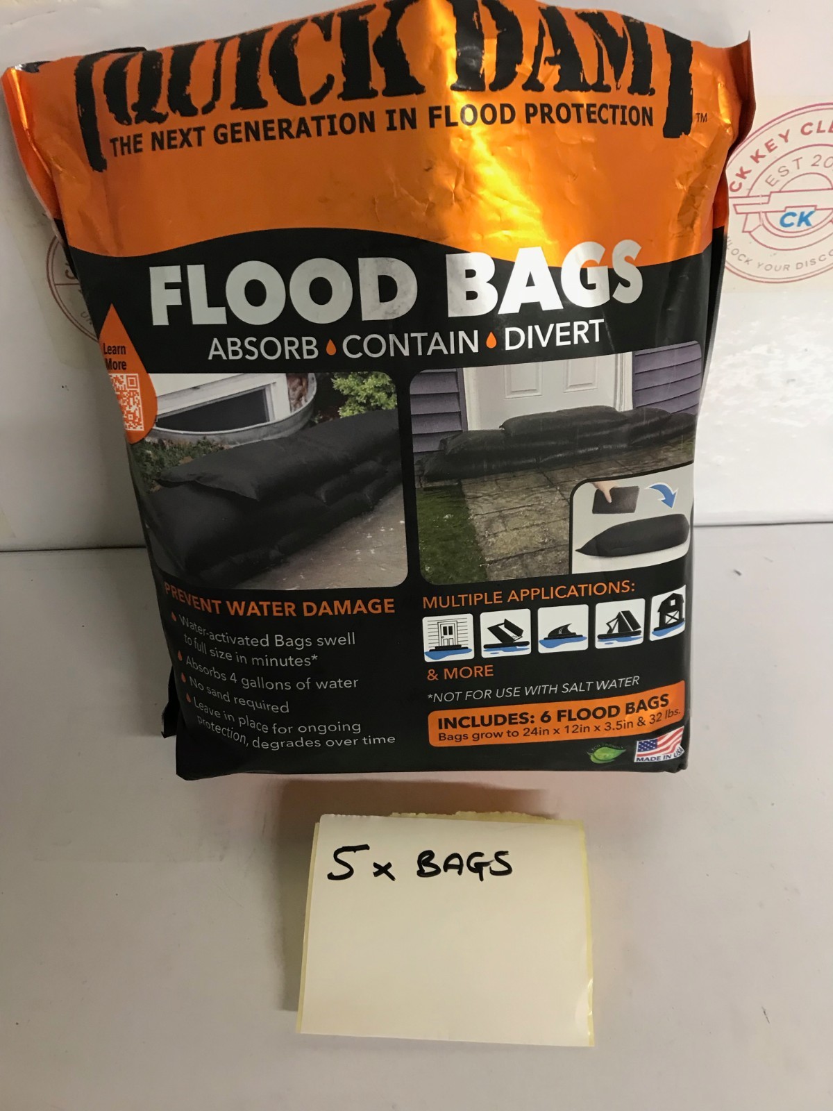Quick Dam QD1224-5 Water Activated Flood Bags 1ft x 2ft.