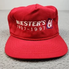 Vintage Strapback Hat Cap Kuester's Hardware Store 60 Years 1997 90s Red Rope