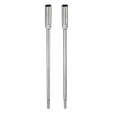 2pcs Nut Driver Drill Bit 9mm Socket 1/4" Hex Shank 10" Long Magnetic Setter