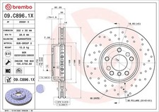 2x Bremsscheibe XTRA LINE - Xtra BREMBO 09.C896.1X f�r BMW X5 E53 X3 E83 xDrive