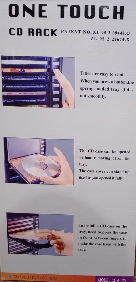 Estante de almacenamiento de CD One Touch para 20 CD botón de liberación Foto 3 de 3