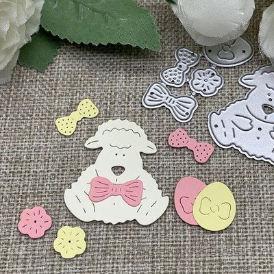 Easter Sheep Egg Flower Bow Metal Cutting Dies Scrapbooking Card Making Craft