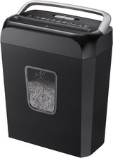 Paper Shredder for Home Use, 3.4 Gal Wastebasket, 6 Sheet Crosscut Paper Credit
