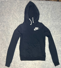 Nike Women s X-Small Black Pullover Hoodie Fleece Swoosh Logo Casual