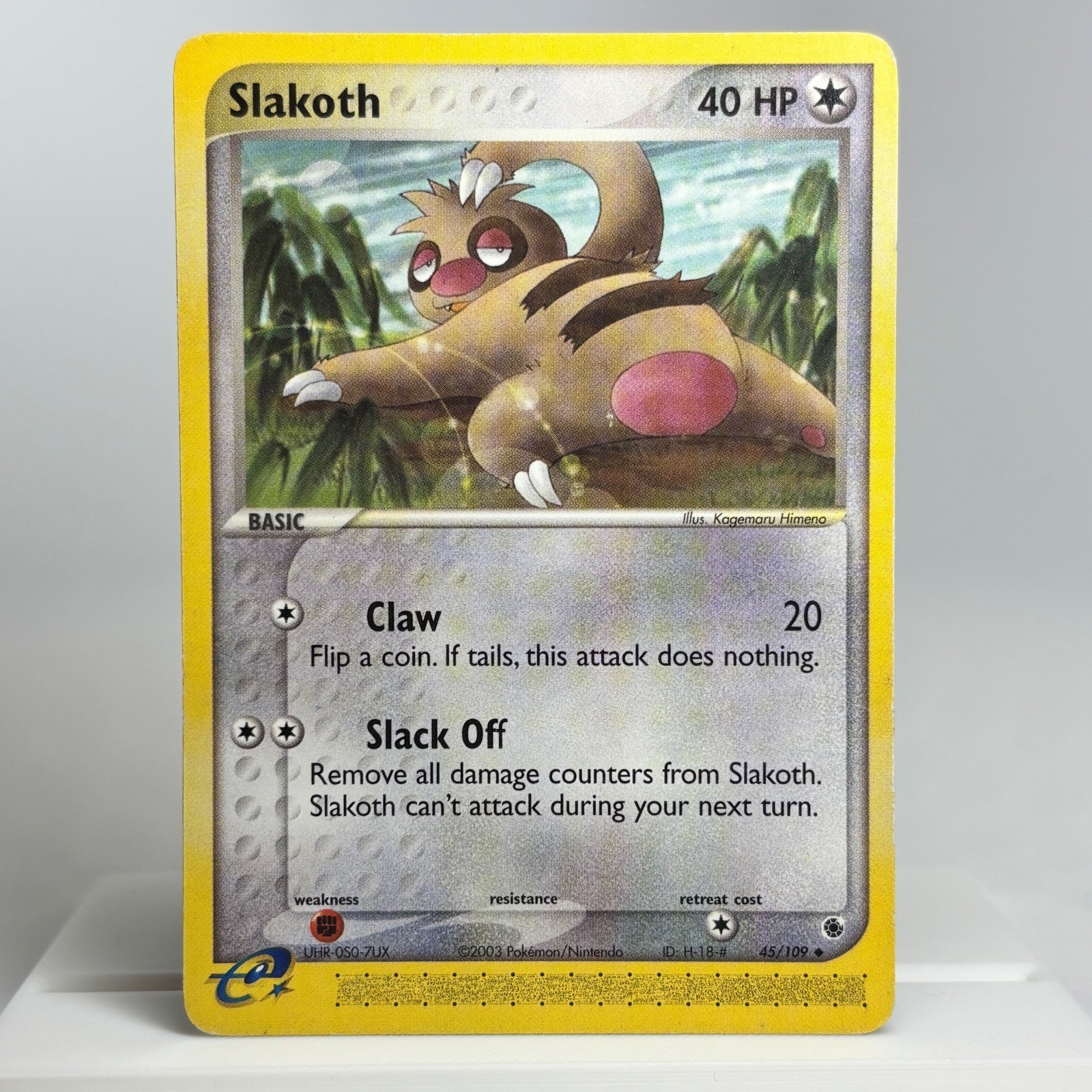 SLAKOTH 45/109 Ruby & Sapphire Uncommon Pokemon VINTAGE Damaged