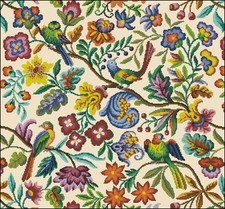Flowers and birds Cross stitch pattern chart
