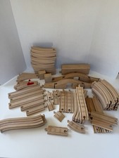Lot 73 Pieces BRIO Thomas Wooden Train Railway Track Straight Curved Bridge