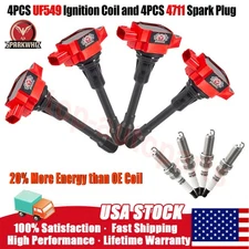 4x High Energy Ignition Coil & Iridium Spark Plug for Nissan Altima Sentra UF549