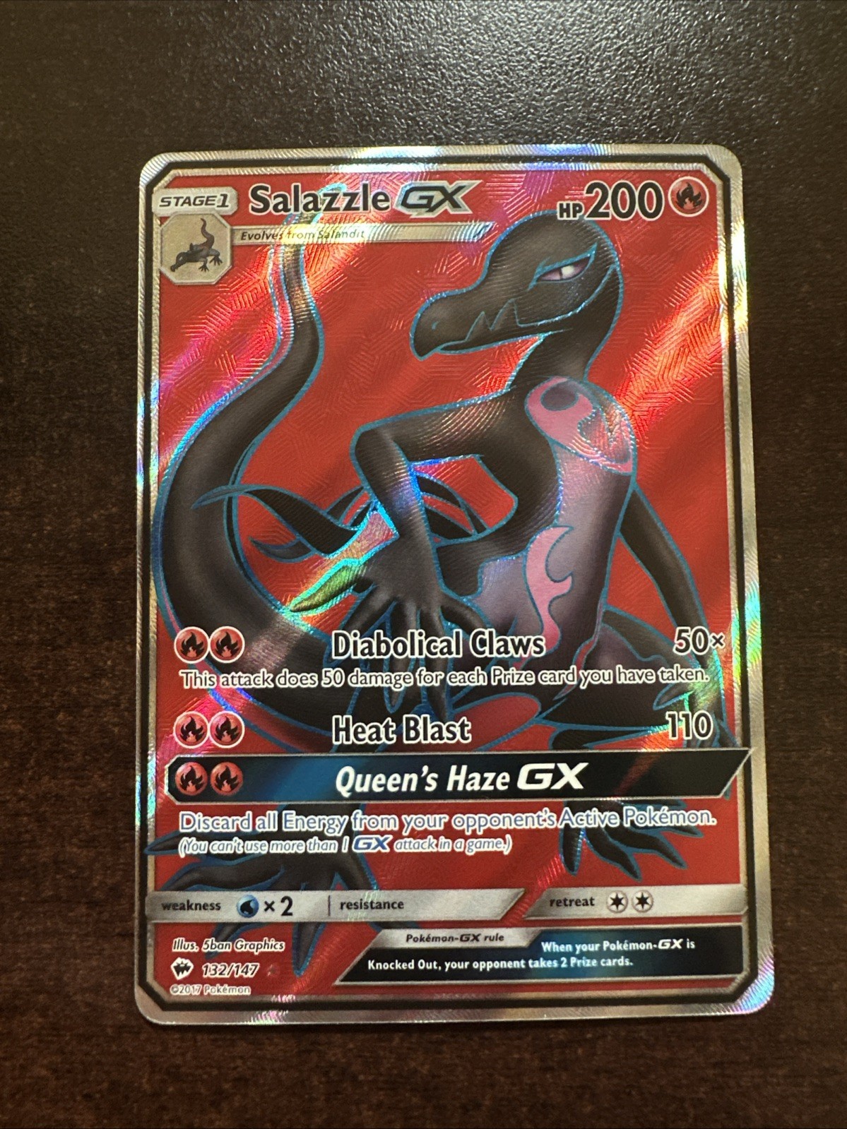 Salazzle GX 132/147 NM Pokemon TCG Burning Shadows Full Art