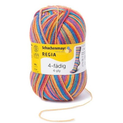 Regia Strickwolle Sockengarn 4-fädig 100g Fingern Merino bunt häkeln